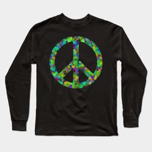 World Peace Sign Vibrant Art Graffiti Activist Long Sleeve T-Shirt